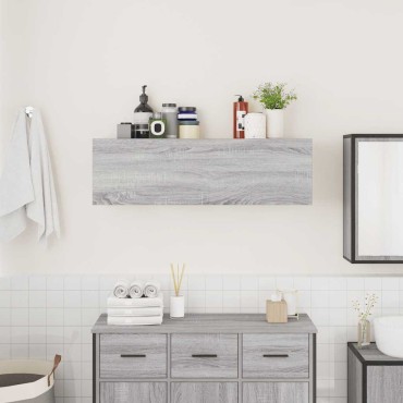 vidaXL Ντουλάπι τοίχου μπάνιου Γκρι Sonoma 100x25x30cm 1 τεμ.