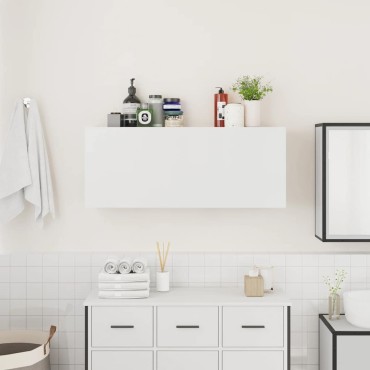 vidaXL ντουλάπι τοίχου μπάνιου λευκό 100x25x40cm κατασκευασμένο ξύλο
