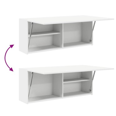 vidaXL ντουλάπι τοίχου μπάνιου λευκό 100x25x40cm κατασκευασμένο ξύλο