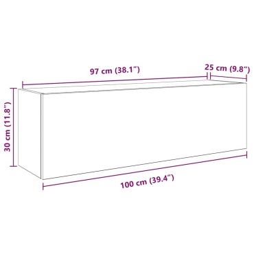 vidaXL Ντουλάπι τοίχου μπάνιου Παλιό ξύλο 100x25x30cm 1 τεμ.