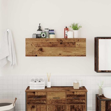 vidaXL Ντουλάπι τοίχου μπάνιου Παλιό ξύλο 100x25x30cm 1 τεμ.