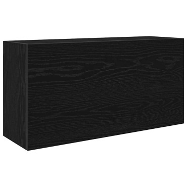 vidaXL ντουλάπι τοίχου μπάνιου μαύρο 80x25x40cm κατασκευασμένο ξύλο