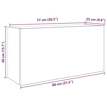 vidaXL ντουλάπι τοίχου μπάνιου μαύρο 80x25x40cm κατασκευασμένο ξύλο