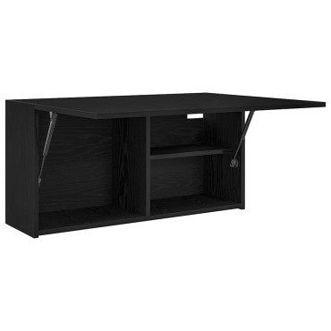 vidaXL ντουλάπι τοίχου μπάνιου μαύρο 80x25x40cm κατασκευασμένο ξύλο