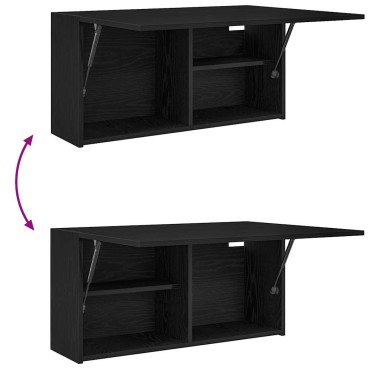 vidaXL ντουλάπι τοίχου μπάνιου μαύρο 80x25x40cm κατασκευασμένο ξύλο