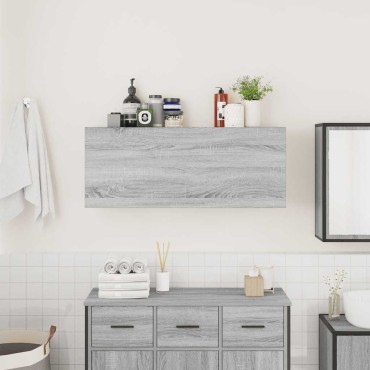 vidaXL Ντουλάπι τοίχου μπάνιου Γκρι Sonoma 100x25x40cm 1 τεμ.