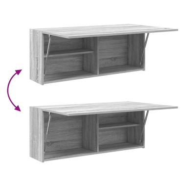 vidaXL Ντουλάπι τοίχου μπάνιου Γκρι Sonoma 100x25x40cm 1 τεμ.
