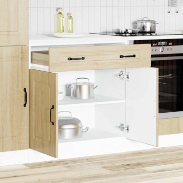 vidaXL ντουλάπι βάσης κουζίνας Kalmar Sonoma δρυς Επεξεργασμένο Ξύλο 80x46x81,5cm