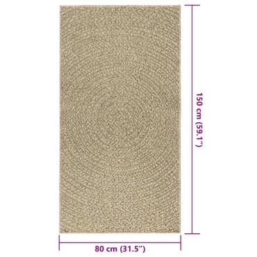 vidaXL Χαλί ZIZUR Μπεζ Όψη Γιούτας Εσωτ. & Εξωτ. Χώρου 80x150cm