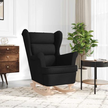 vidaXL Κουνιστή καρέκλα Μαύρη 74x90x102cm Ύφασμα