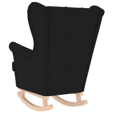 vidaXL Κουνιστή καρέκλα Μαύρη 74x90x102cm Ύφασμα