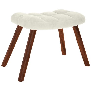 vidaXL Καρέκλα χαλάρωσης με σκαμπό Cream Velvet 61,5x69x95,5cm 1 τεμ.