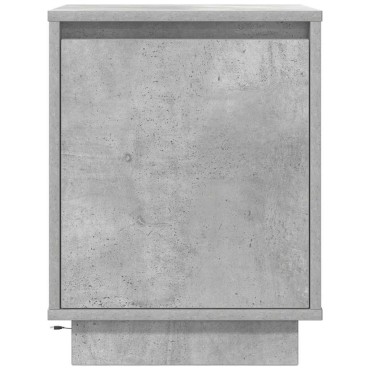 vidaXL Κομοδίνο με φώτα LED Μπετόν Γκρι 38x34x50cm 1 τεμ.