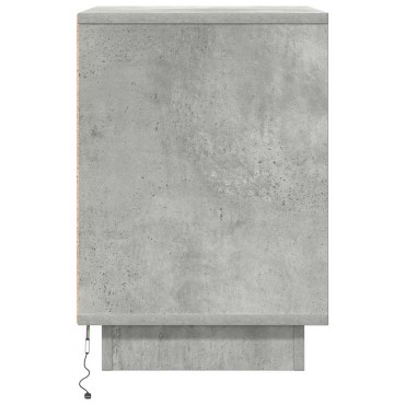 vidaXL Κομοδίνο με φώτα LED Μπετόν Γκρι 38x34x50cm 1 τεμ.