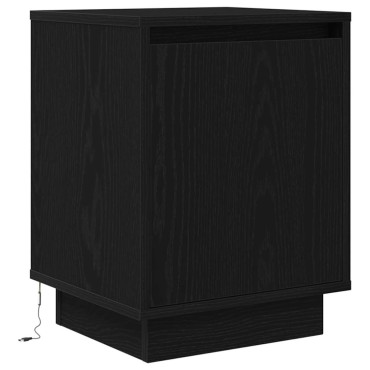 vidaXL Κομοδίνο με φώτα LED Μαύρο 38x34x50cm 1 τεμ.