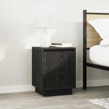 vidaXL Κομοδίνο με φώτα LED Μαύρο 38x34x50cm 1 τεμ.