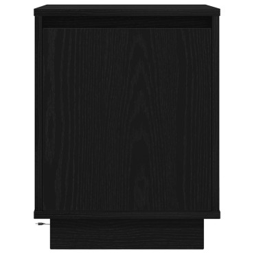 vidaXL Κομοδίνο με φώτα LED Μαύρο 38x34x50cm 1 τεμ.