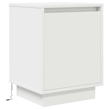 vidaXL Κομοδίνο με φώτα LED Λευκό 38x34x50cm 1 τεμ.