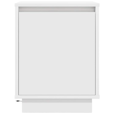 vidaXL Κομοδίνο με φώτα LED Λευκό 38x34x50cm 1 τεμ.