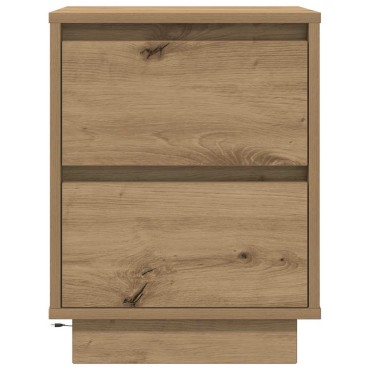 vidaXL Κομοδίνο με φώτα LED Artisan Oak 38x34x50cm 1 τεμ.