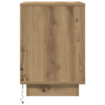 vidaXL Κομοδίνο με φώτα LED Artisan Oak 38x34x50cm 1 τεμ.