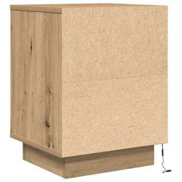 vidaXL Κομοδίνο με φώτα LED Artisan Oak 38x34x50cm 1 τεμ.