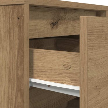 vidaXL Κομοδίνο με φώτα LED Artisan Oak 38x34x50cm 1 τεμ.
