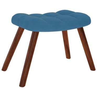 vidaXL Πολυθρόνα Relax Μπλε Βελούδινη με Σκαμπό 61,5x69x95,5cm 1 τεμ.