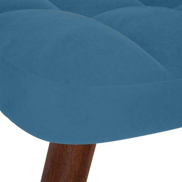 vidaXL Πολυθρόνα Relax Μπλε Βελούδινη με Σκαμπό 61,5x69x95,5cm 1 τεμ.