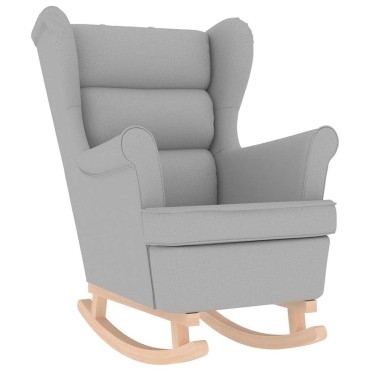 vidaXL Κουνιστή καρέκλα Cloud Grey 74x90x102cm Ύφασμα