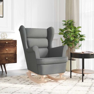 vidaXL Κουνιστή καρέκλα σκούρο γκρι 74x90x102cm Ύφασμα