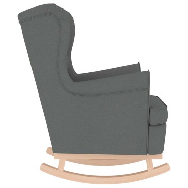 vidaXL Κουνιστή καρέκλα σκούρο γκρι 74x90x102cm Ύφασμα