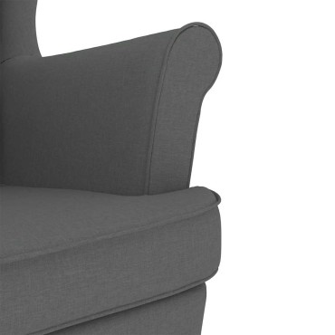 vidaXL Κουνιστή καρέκλα σκούρο γκρι 74x90x102cm Ύφασμα