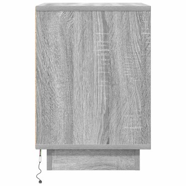 vidaXL Κομοδίνο με φώτα LED Γκρι Sonoma 38x34x50cm 1 τεμ.