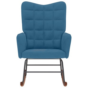 vidaXL Πολυθρόνα Κουνιστή Μπλε Βελούδινη 61x78x98cm 1 τεμ.