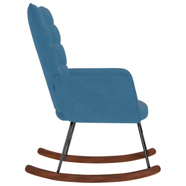 vidaXL Πολυθρόνα Κουνιστή Μπλε Βελούδινη 61x78x98cm 1 τεμ.