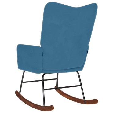 vidaXL Πολυθρόνα Κουνιστή Μπλε Βελούδινη 61x78x98cm 1 τεμ.