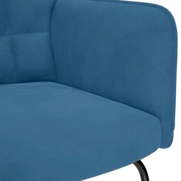 vidaXL Πολυθρόνα Κουνιστή Μπλε Βελούδινη 61x78x98cm 1 τεμ.