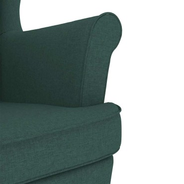 vidaXL Κουνιστή καρέκλα σκούρο πράσινο 74x90x102cm Ύφασμα