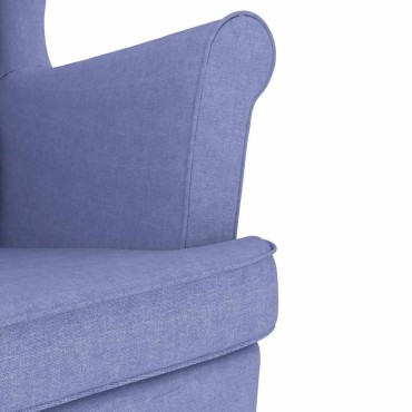 vidaXL Κουνιστή καρέκλα τζιν μπλε 74x90x102cm Ύφασμα