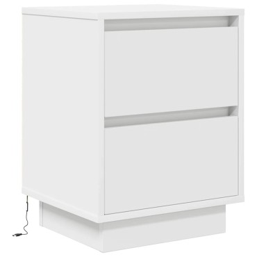 vidaXL Κομοδίνο με φώτα LED Λευκό 38x34x50cm 1 τεμ.