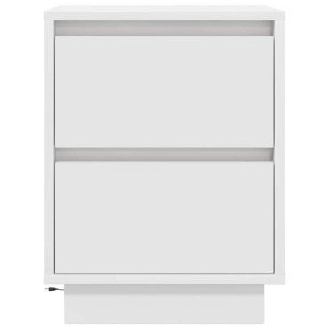 vidaXL Κομοδίνο με φώτα LED Λευκό 38x34x50cm 1 τεμ.