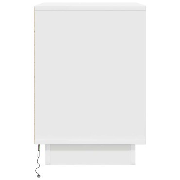vidaXL Κομοδίνο με φώτα LED Λευκό 38x34x50cm 1 τεμ.