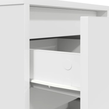 vidaXL Κομοδίνο με φώτα LED Λευκό 38x34x50cm 1 τεμ.