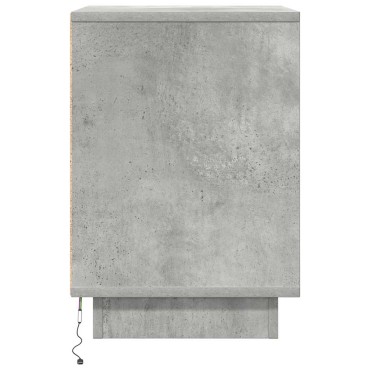 vidaXL Κομοδίνο με φώτα LED Μπετόν Γκρι 38x34x50cm 1 τεμ.