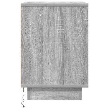 vidaXL Κομοδίνο με φώτα LED Γκρι Sonoma 38x34x50cm 1 τεμ.