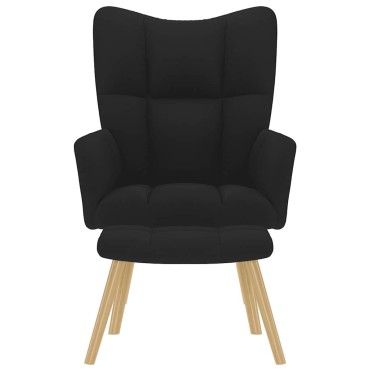 vidaXL Πολυθρόνα Relax Μαύρο Υφασμάτινη με Υποπόδιο 61,5x69x95,5cm 1 τεμ.