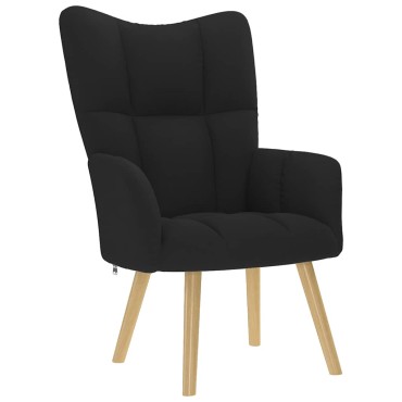 vidaXL Πολυθρόνα Relax Μαύρο Υφασμάτινη με Υποπόδιο 61,5x69x95,5cm 1 τεμ.
