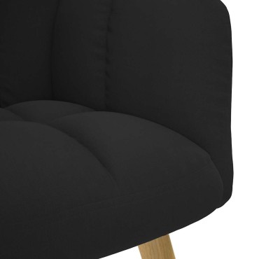 vidaXL Πολυθρόνα Relax Μαύρο Υφασμάτινη με Υποπόδιο 61,5x69x95,5cm 1 τεμ.