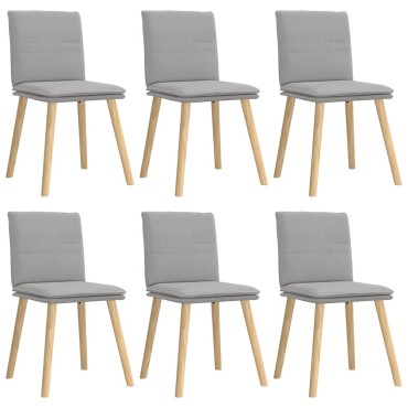 vidaXL Καρέκλες τραπεζαρίας 6 τεμ. Cloud Grey Fabric 45x54x86 cm